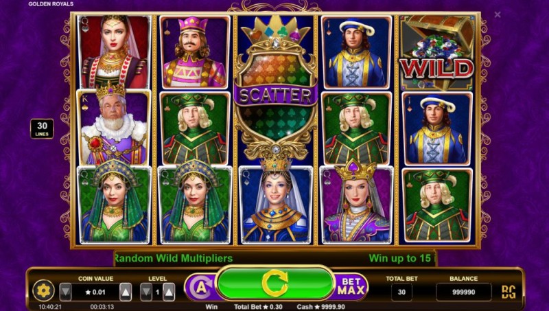 Слоты «Golden Royals» в казино Вулкан на деньги